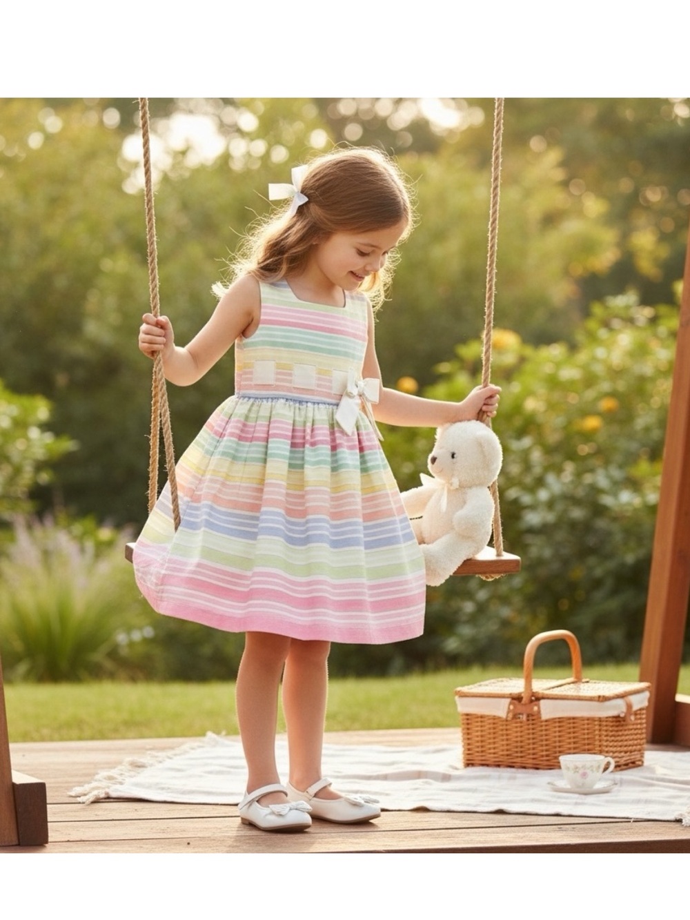 CLOSET CLEAR OUT! NWT Bonnie Jean Pastel Stripe Party Dress – Girls Size 12
